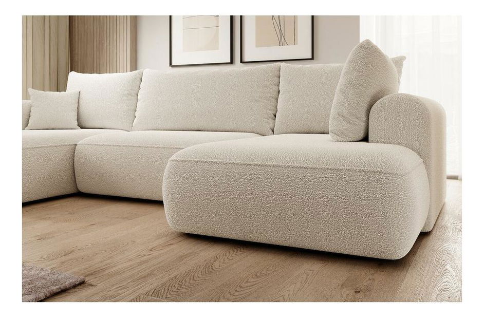 Rohová sedací souprava ve tvaru U Olivo U (P) (béžová + černá)