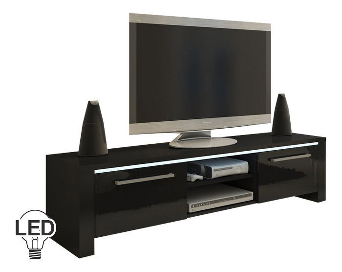 TV stolek/skříňka Freddy (černá + lesk černý)