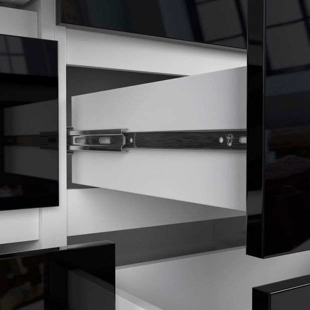 Komoda Kapil II (bílá + lesk černý)