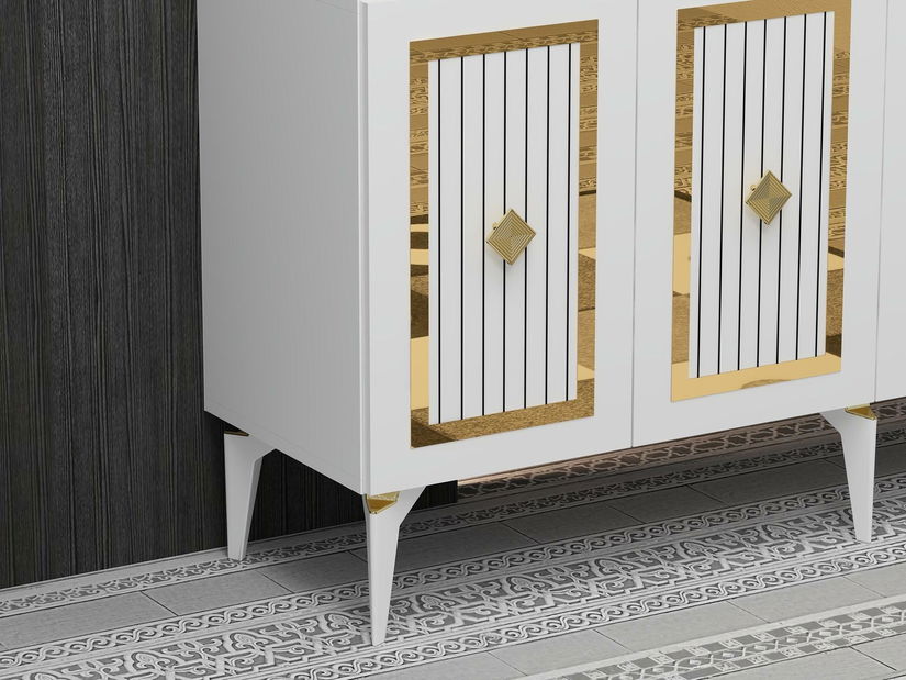 Skříňka Lideke 2 (bílá + zlatá)