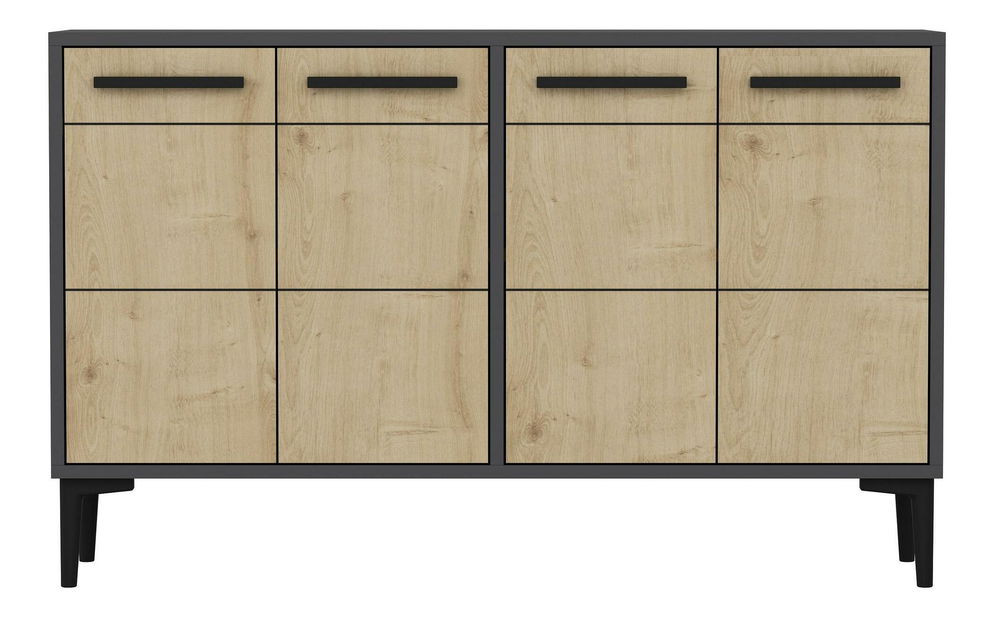 Komoda Daduko (antracit + dub safírový)