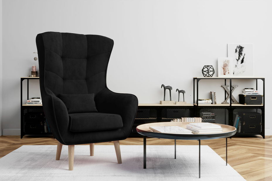 Křeslo ušák Agueda Typ 10 (černé)