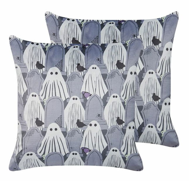 Sada 2 ozdobných polštářů 45 x 45 cm Fanty (šedá)