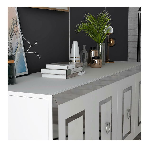 Skříňka Pemava 1 (bílá + stříbrná)