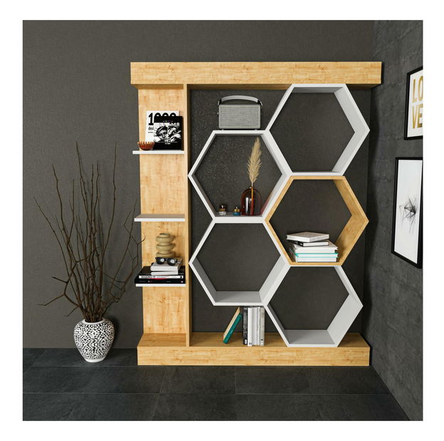 Regál Salix (bílá + dub) *bazar