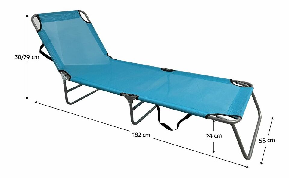 Zahradní lehátko KALEO (modrá + šedá)