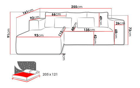 Rohová sedací souprava Zofia (krémová)