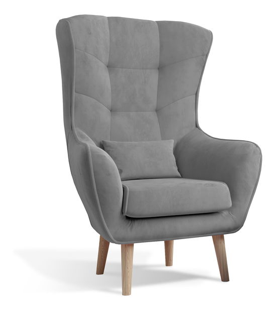 Křeslo ušák Artan (světle šedá)