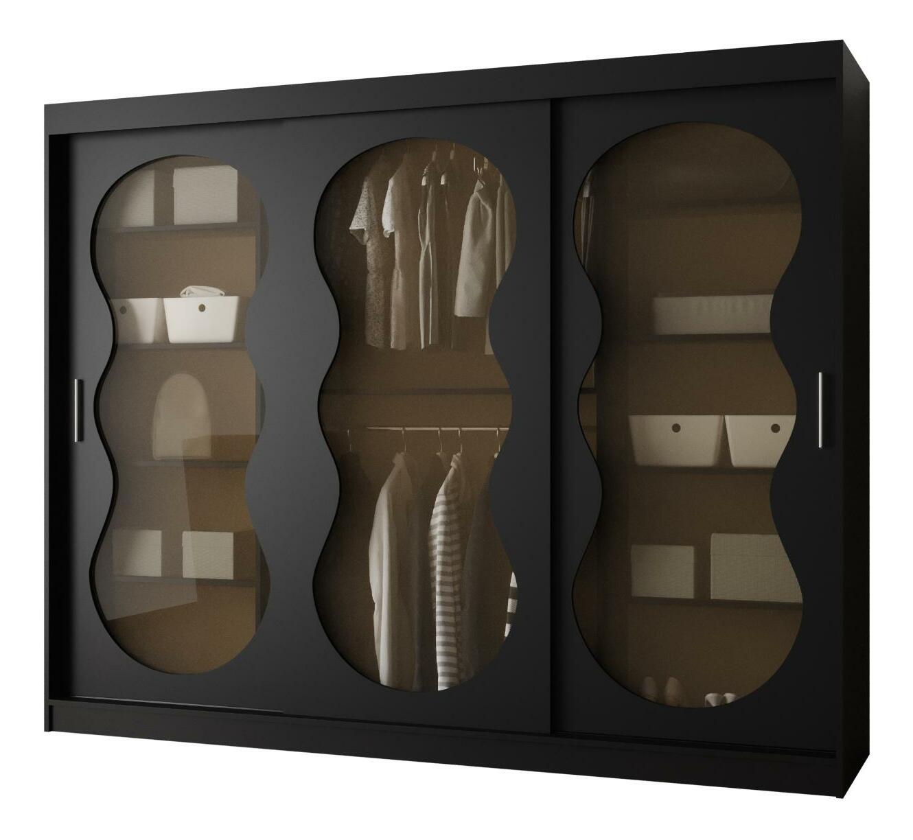 Šatní skříň 250 cm Boomer 3 (černá)