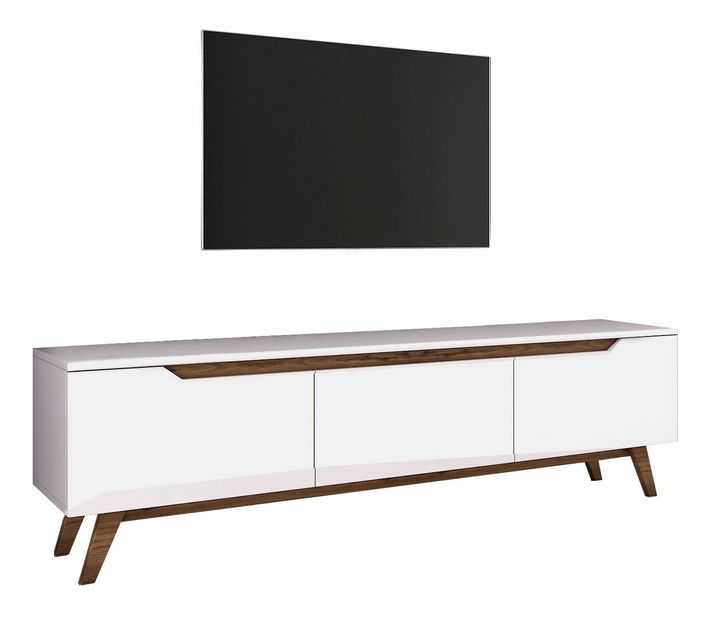 TV stolek/skříňka Damien (bílá + ořech)