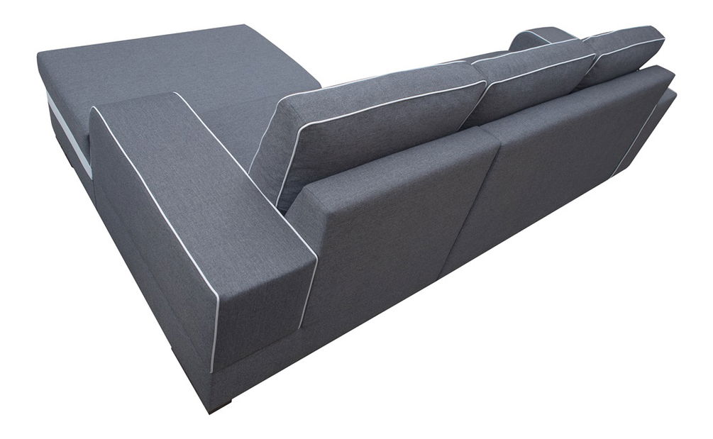 Rohová sedací souprava Fira (šedá + bílá) (P)