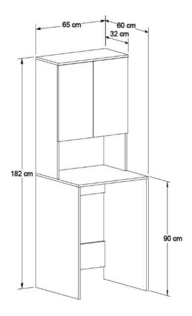 Skříňka na pračku Aderyn (bílá) *bazar