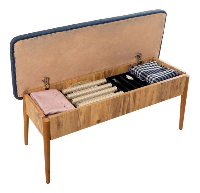 Lavice Vlasta 3 (borovice atlantická + tmavě modrá) (s úl. prostorem)