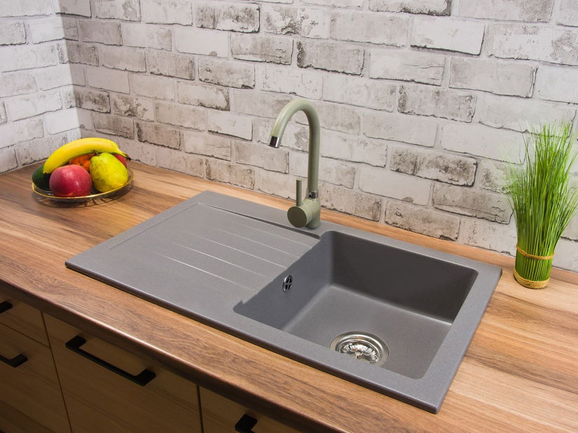 Kuchyňský dřez Lemmion (šedá) (bez otvoru pro baterii) (L)