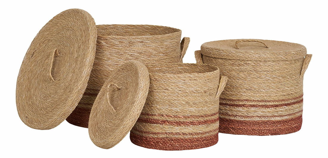 Set 3 ks košíků Btanina (přírodní + hnědá)