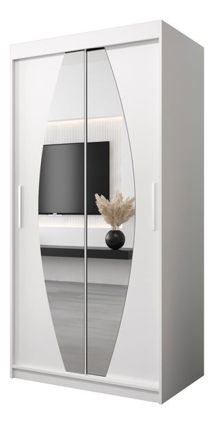 Šatní skříň 100 cm Eclipse (bílá matná + bílá matná)