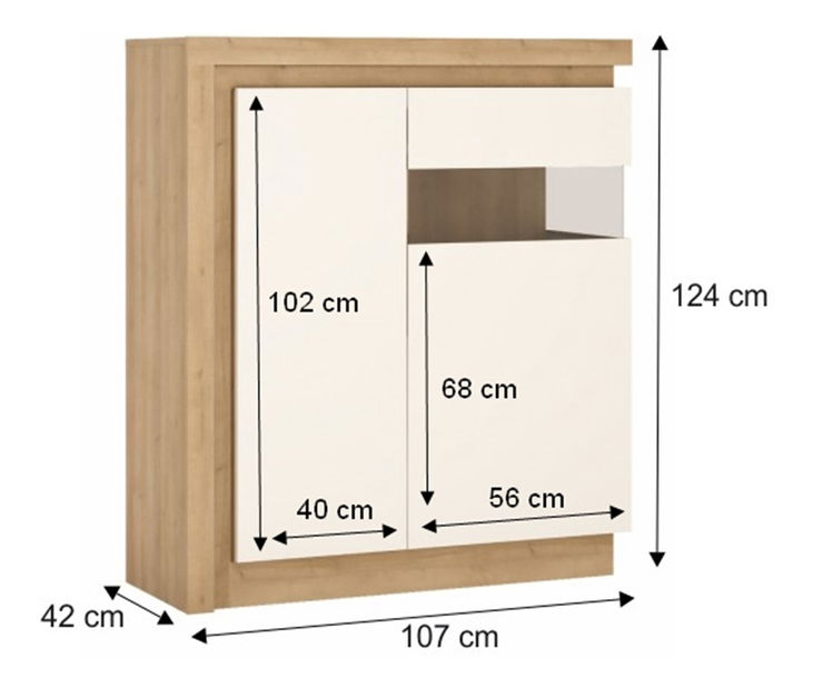 Vitrína Leonan 04 (s osvětlením) (P)