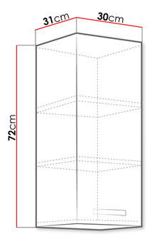 Horní kuchyňská skříňka Milo 30 G-72 F (šedá + krémový lesk)