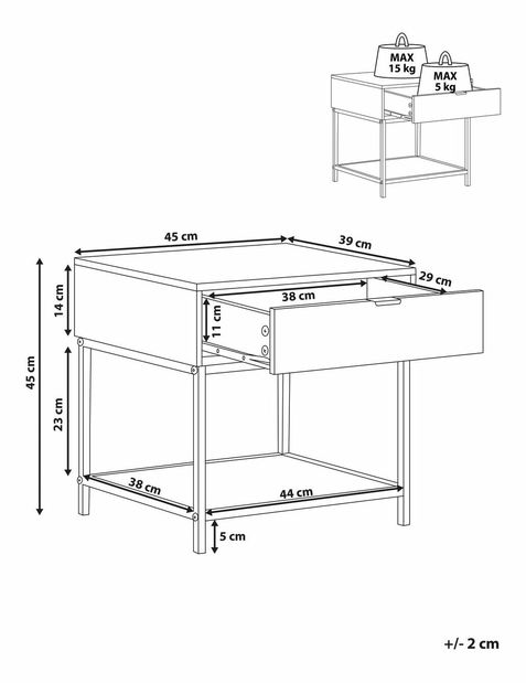 Příruční stolek BORRGA (tmavé dřevo)