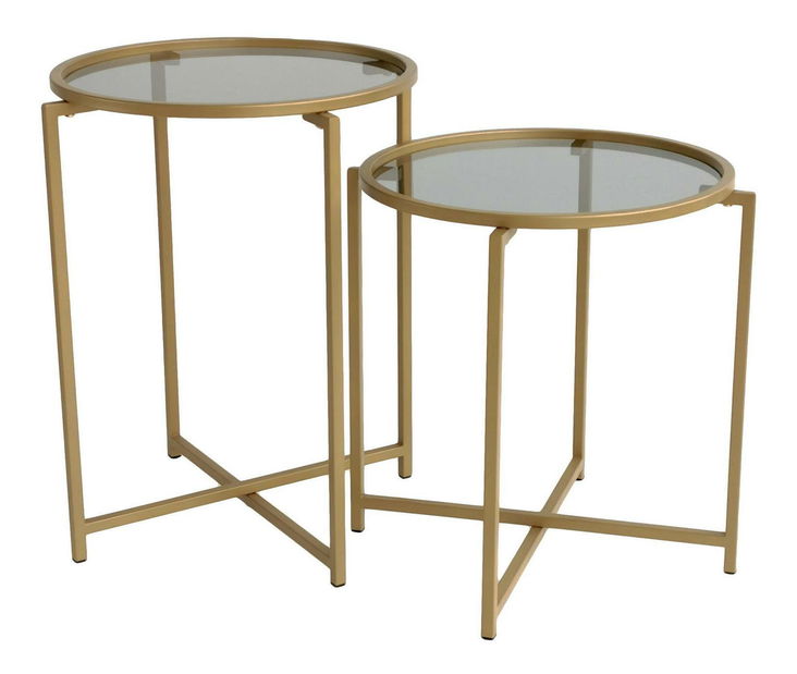 Set 2ks. konferenčních stolků Savet (zlatá + šedá)