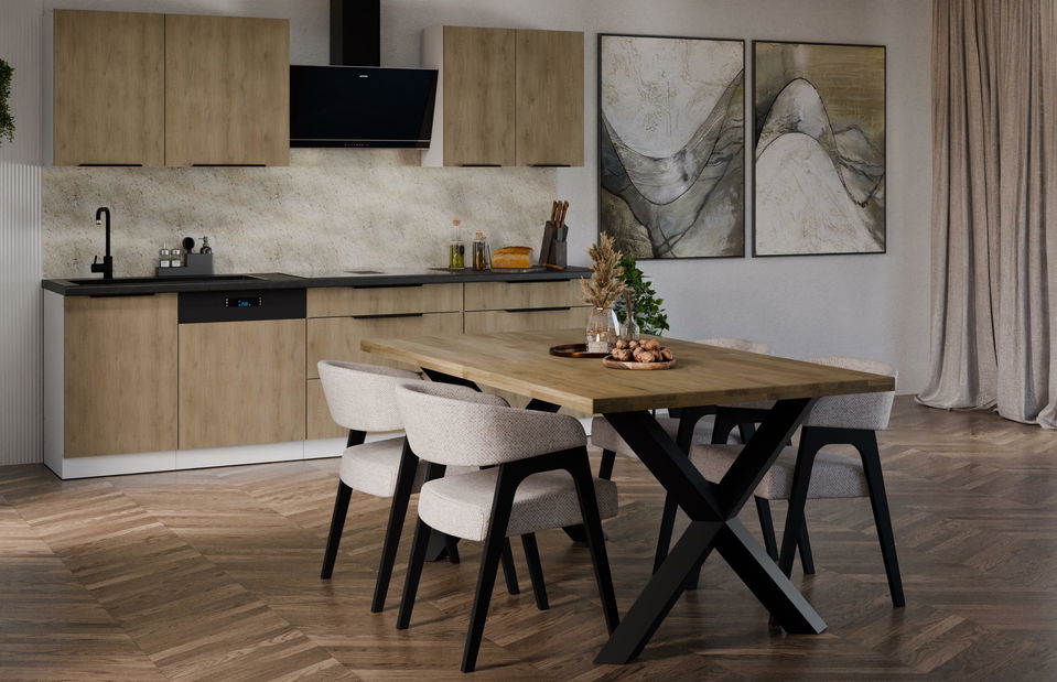 Kuchyně 270 cm Carminia 3 (dub cremona + bílá)