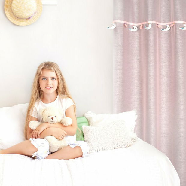 Záclona 140x250 cm Mun (růžová)