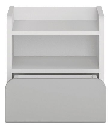 Noční stolek Albunus K03 (bílá alpská + lesk šedý)