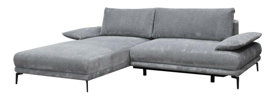 Rozkládací rohová sedačka Eran (šedá) (s úložným prostorem) (L)