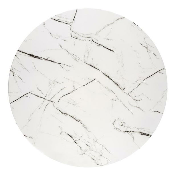 Jídelní stůl Raunds (mramor bílý + zlatá)