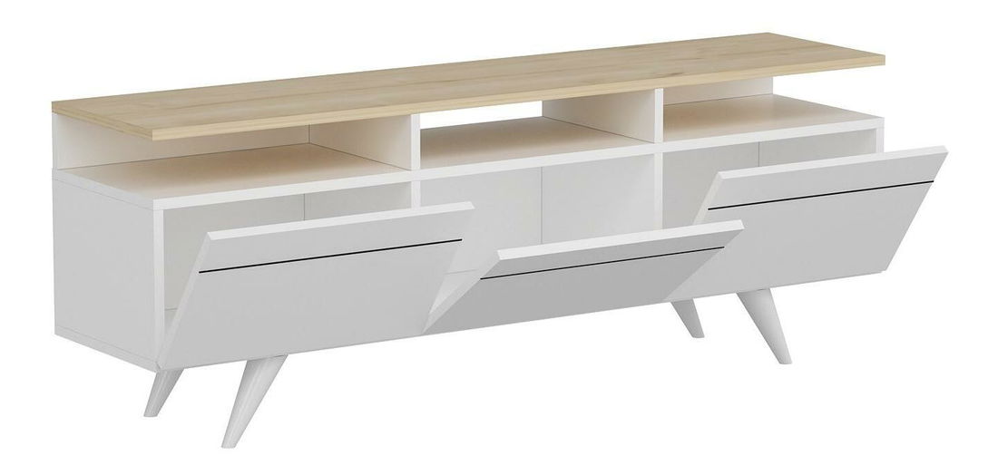 TV stolek/skříňka Vulema 2 (dub + bílá)