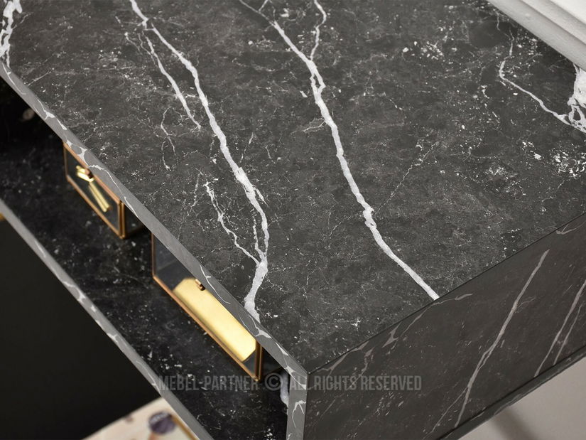 Konzolový stolek Frey (černá + zlatá)