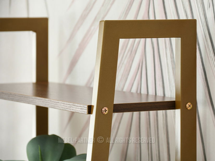 Regál Jeans (ořech + zlatá)