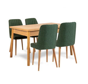 Jídelní set Costareka (pro 6 osob) (borovice atlantická + zelená)