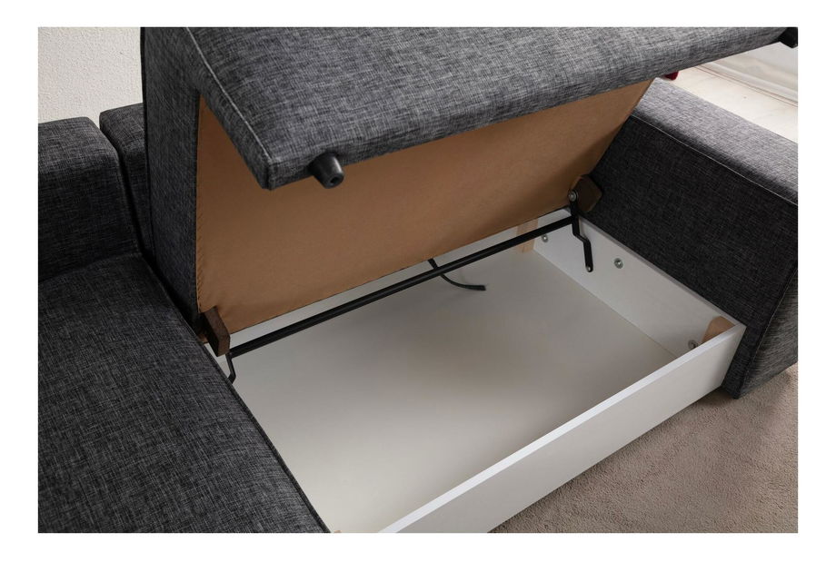 Rohová sedačka Pirlofenzza (s úl. prostorem) (L) (tmavě šedá)