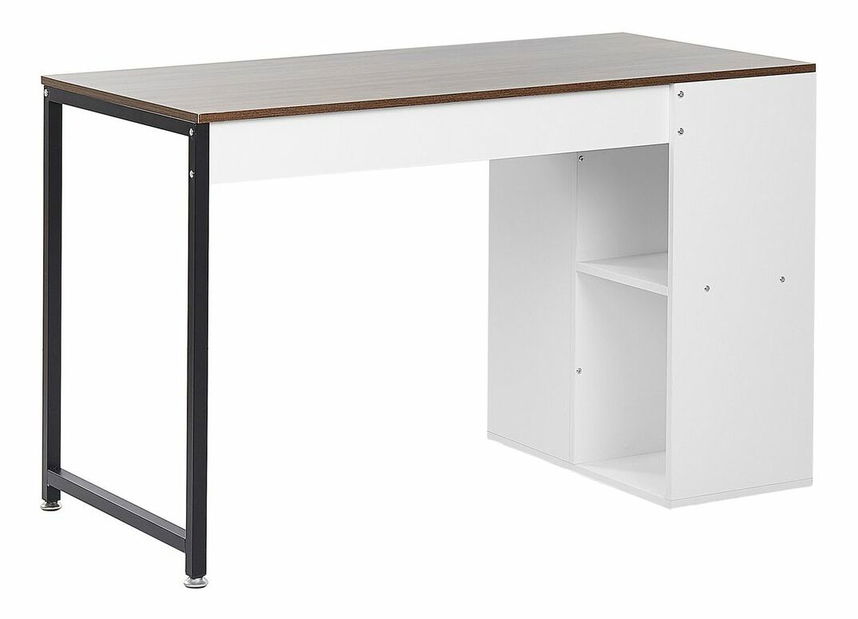 PC stolek DAROSA (tmavé dřevo + bílá)