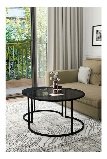 Konferenční stolek Borra (kouřová + černá) *bazar