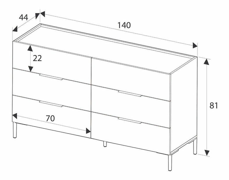 Komoda Dardana (bílá)