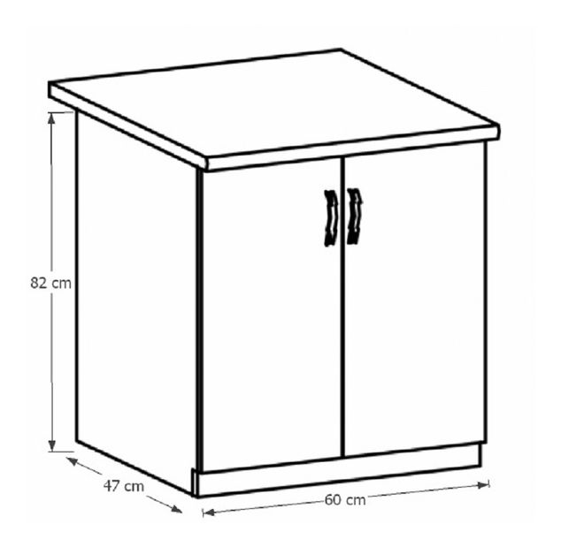 Dolní kuchyňská skříňka D60 Provense (bílá + sosna andersen)