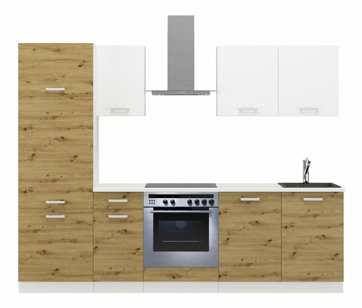 Kuchyňská linka 260 cm Tonislav Artisan Bílá 260 (dub artisan + bílá)