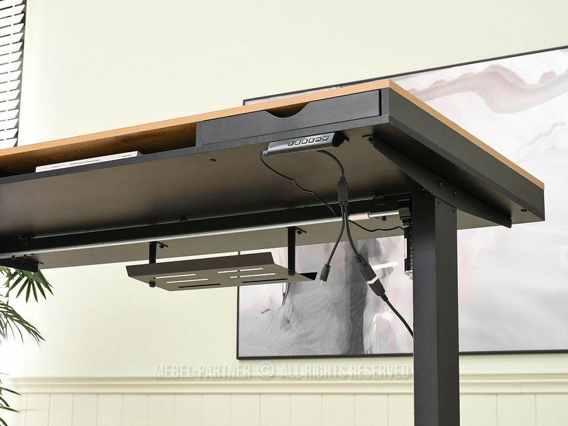 PC stolek Osto 140 (dub černý + bílá)