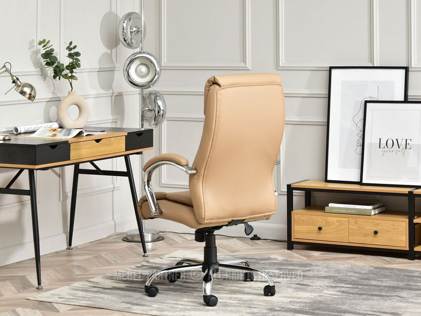 Křeslo Luxus (béžová + chromová)