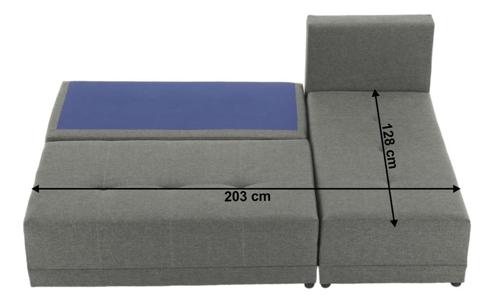 Rohová sedací souprava Maxius (šedá + černá)