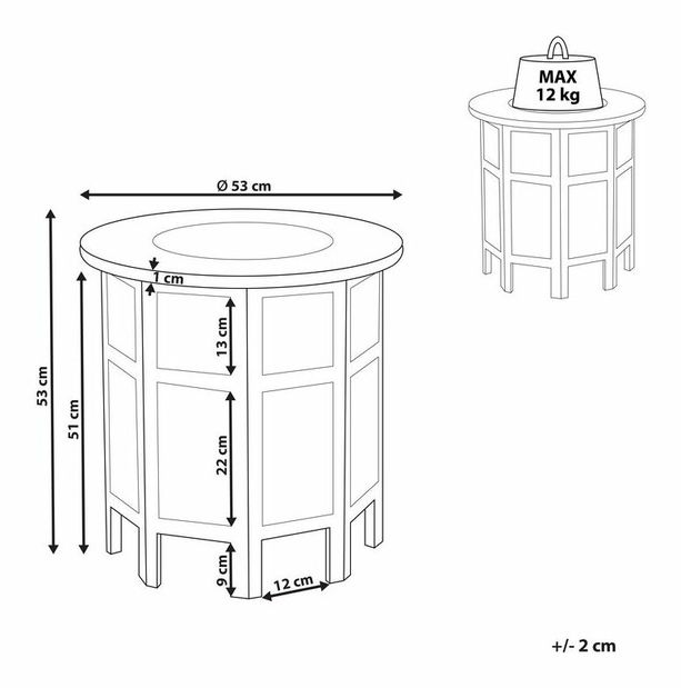 Příruční stolek Elowen (bílá)