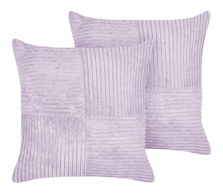 Sada 2 ozdobných polštářů 43 x 43 cm Milie (fialová)