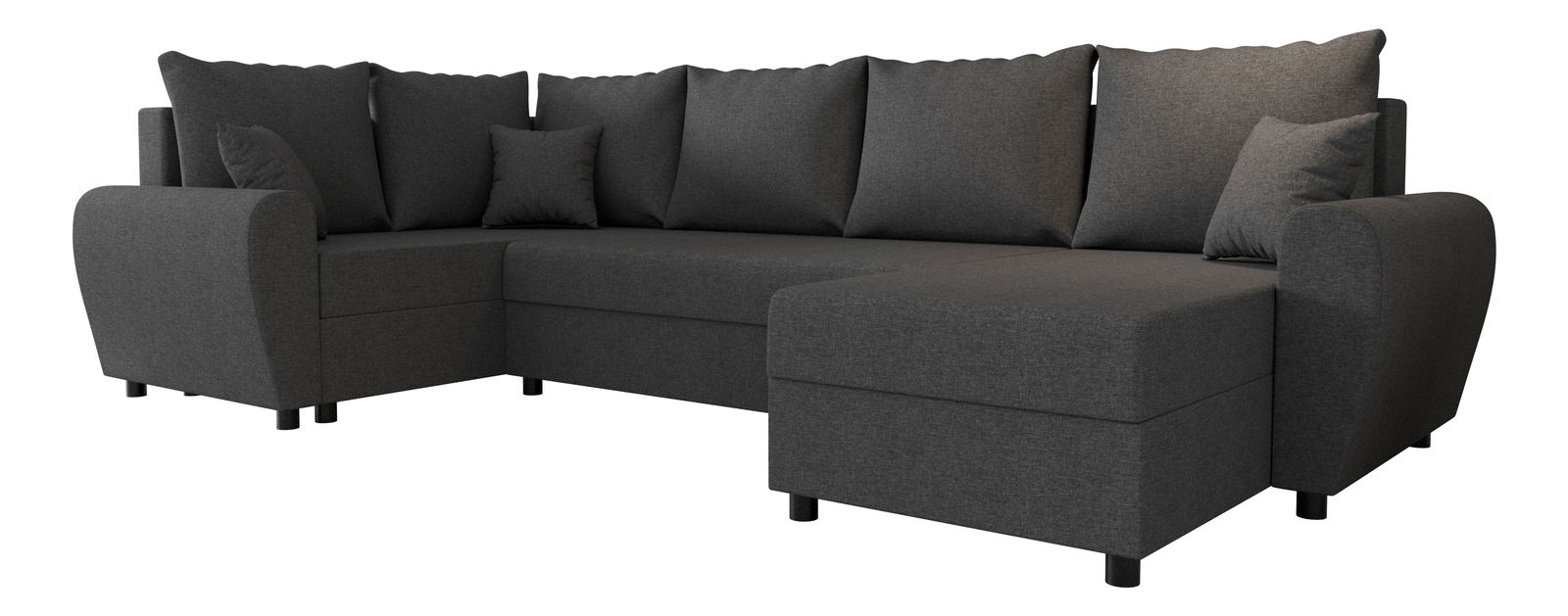 Rohová sedačka ve tvaru U Fleur Long (tmavě šedá) (L)