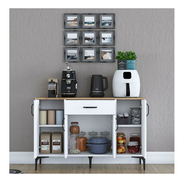 Komoda Jenaretta 136A (bílá + ořech)