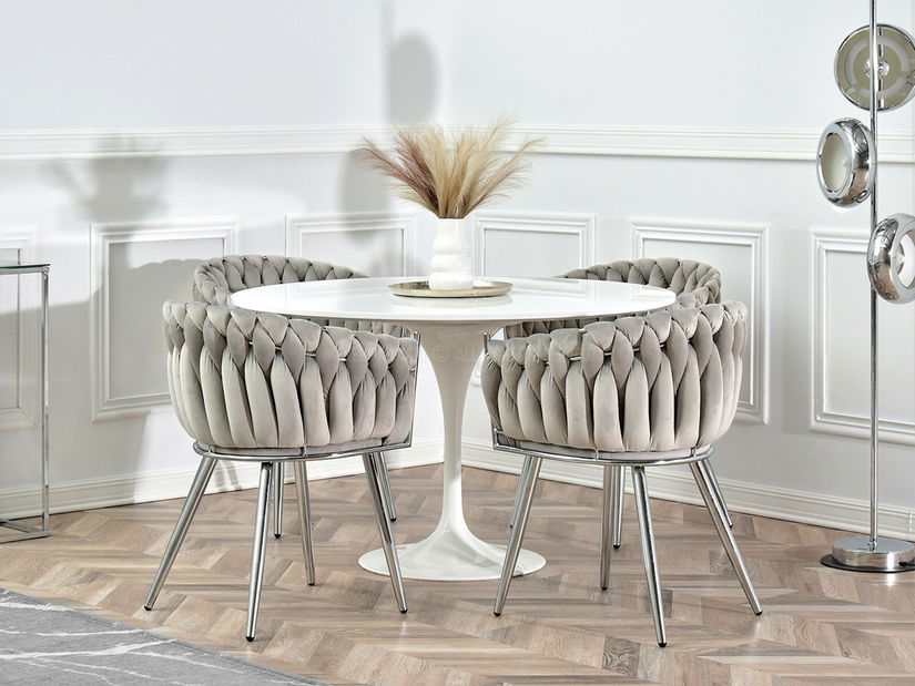 Jídelní židle Radio (šedá + stříbrná)