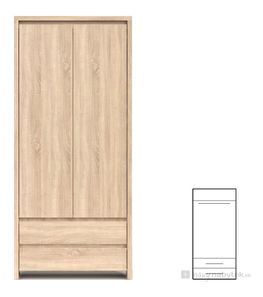 Šatní skříň BRW Kaspian SZF2D2S (Dub sonoma)