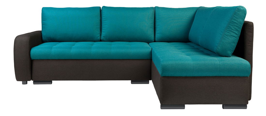 Rohová sedací souprava BRW Olimp Lux 3DL.RECBKMU LED šedá/tyrkysová (L) (s osvětlením)