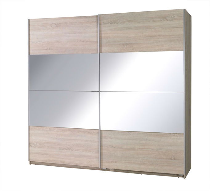 Šatní skříň s posuvnými dveřmi Twistral 2 A (dub sonoma) (se zrcadlem)